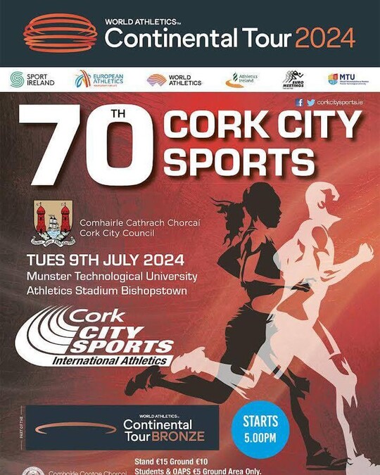 70th cork city sports international athletics 2024 flyer