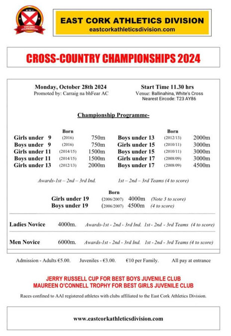 east cork cross country championship day 2 programme 2024