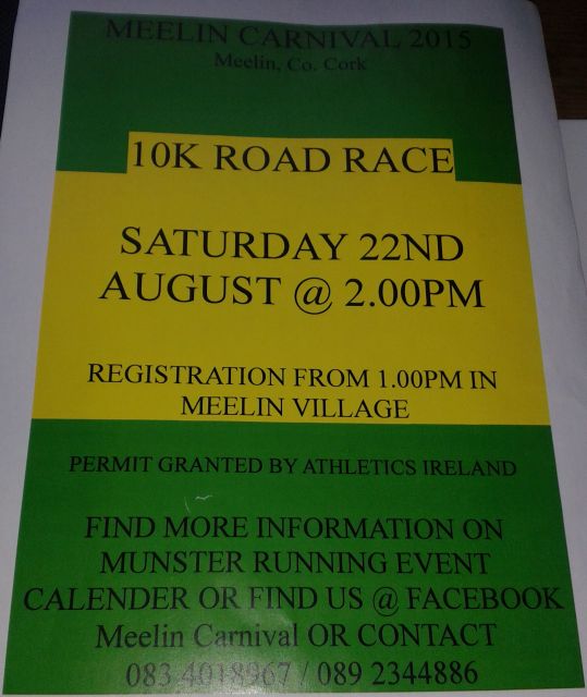 Meelin Carnival 10k Road Race - Event Flyer 2015