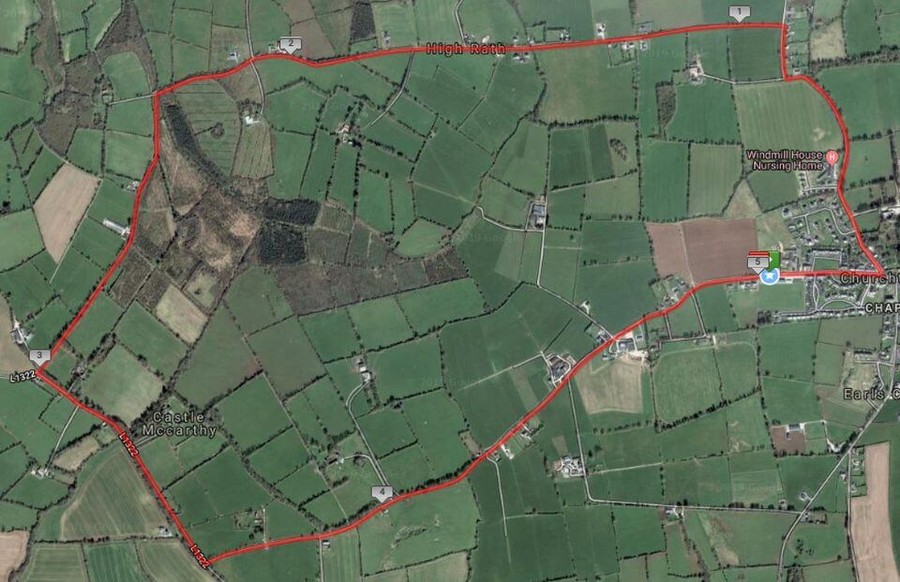 churchtown 5 mile road race route map